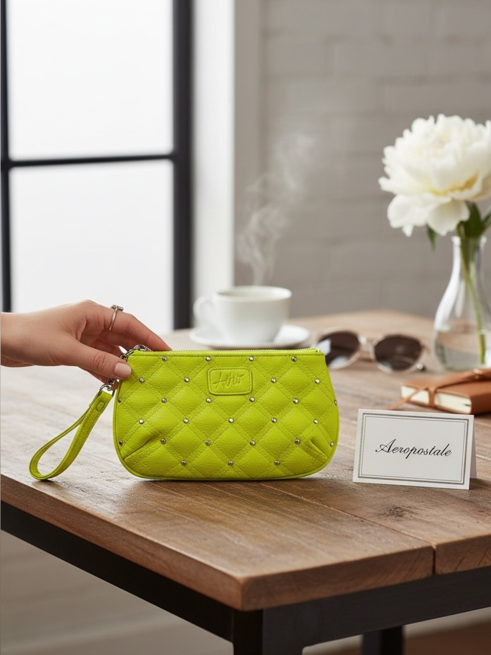 Aeropostale green wristlet